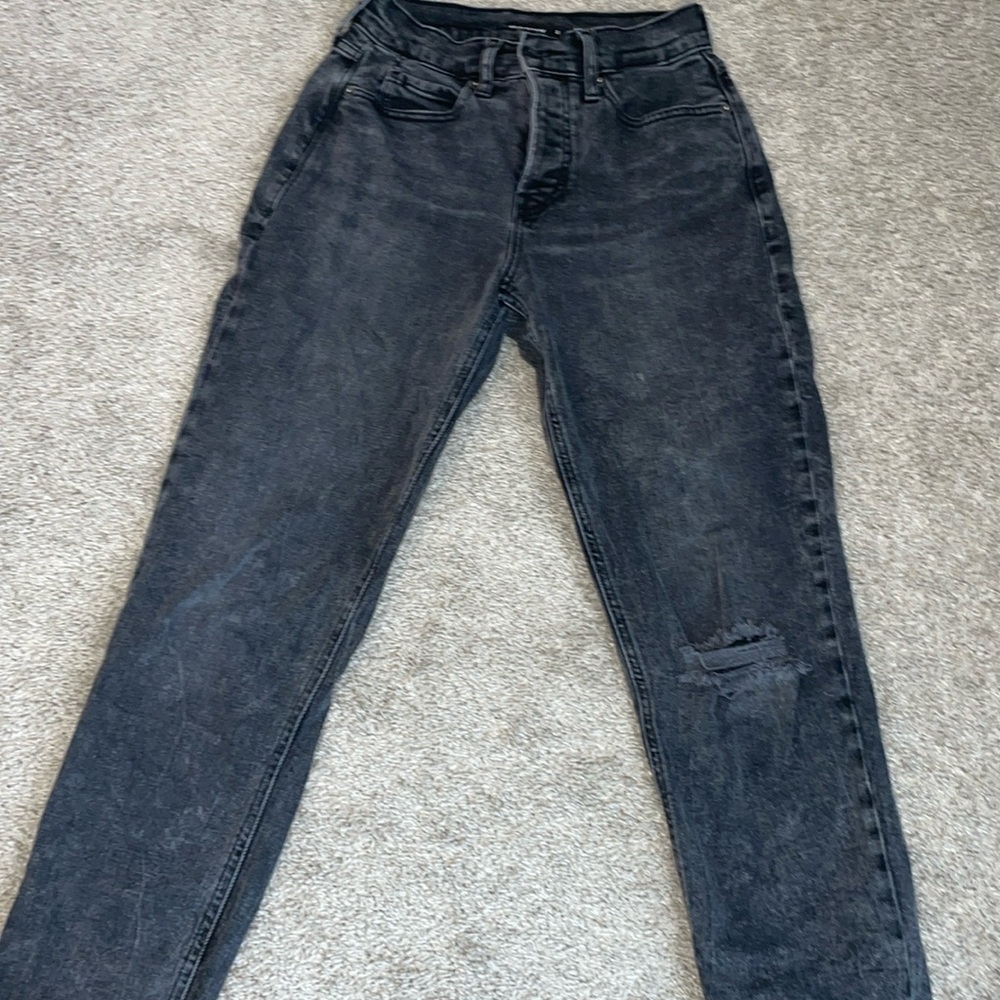 OLD NAVY SKY HI STRAIGHT BLACK JEANS